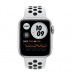 Apple Watch SE // 44мм GPS + Cellular // Корпус из алюминия серебристого цвета, спортивный ремешок Nike цвета «Чистая платина/чёрный» (2020)