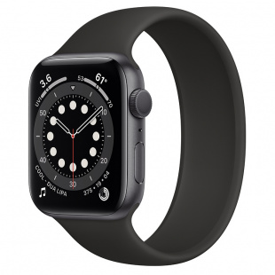 Apple Watch Series 6 // 44мм GPS // Корпус из алюминия цвета "серый космос", монобраслет черного цвета