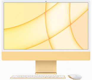 Apple iMac 24" (Z12T000AH) Retina 4,5K // Чип Apple M1 8-Core CPU, 8-Core GPU // 8 ГБ, 512 ГБ, Жёлтый цвет (2021)