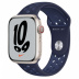 Apple Watch Series 7 // 45мм GPS + Cellular // Корпус из алюминия цвета «сияющая звезда», спортивный ремешок Nike цвета «ночной ультрамарин/мистический ультрамарин»