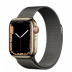 Apple Watch Series 7 // 41мм GPS + Cellular // Корпус из нержавеющей стали золотого цвета, миланский сетчатый браслет графитового цвета