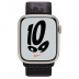 Apple Watch Series 7 // 45мм GPS + Cellular // Корпус из алюминия цвета «сияющая звезда», спортивный браслет Nike чёрного цвета