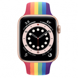 Apple Watch Series 6 // 40мм GPS + Cellular // Корпус из алюминия золотого цвета, спортивный ремешок радужного цвета
