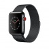 Apple Watch Series 3 // 38мм GPS + Cellular // Корпус из нержавеющей стали цвета «чёрный космос», миланский сетчатый браслет цвета «чёрный космос» (MR1H2)