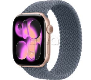 Купить Apple Watch Series 11 // 42мм GPS // Корпус из алюминия цвета "розовое золото", плетеный монобраслет цвета "якорный синий"