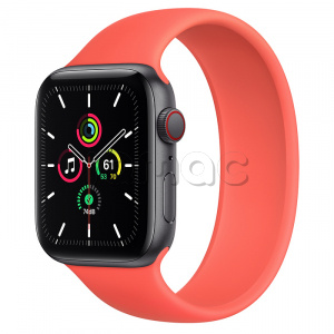 Купить Apple Watch SE // 44мм GPS + Cellular // Корпус из алюминия цвета «серый космос», монобраслет цвета «Розовый цитрус» (2020)