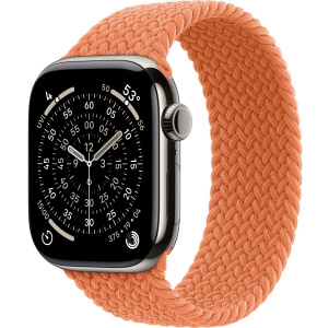 Apple Watch Series 11 // 46мм GPS+Cellular // Корпус из титана нейтрального цвета, плетеный монобраслет цвета "куркума"