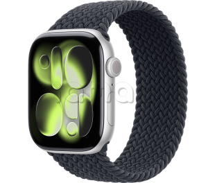 Купить Apple Watch Series 11 // 42мм GPS // Корпус из алюминия серебристого цвета, плетеный монобраслет цвета "полуночный"