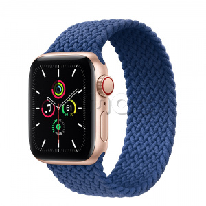 Купить Apple Watch SE // 40мм GPS + Cellular // Корпус из алюминия золотого цвета, плетёный монобраслет цвета «Атлантический синий» (2020)