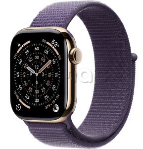 Купить Apple Watch Series 11 // 46мм GPS+Cellular // Корпус из титана золотого цвета, спортивный браслет цвета "фиолетовый туман"