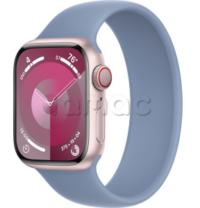 Купить Apple Watch Series 9 // 41мм GPS+Cellular // Корпус из алюминия розового цвета, монобраслет цвета "синяя зима"