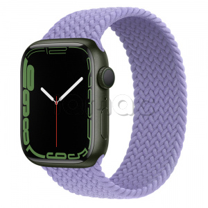 Купить Apple Watch Series 7 // 45мм GPS // Корпус из алюминия зеленого цвета, плетёный монобраслет цвета «английская лаванда»