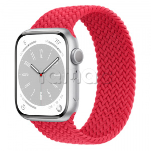 Купить Apple Watch Series 8 // 45мм GPS // Корпус из алюминия серебристого цвета, плетёный монобраслет цвета (PRODUCT)RED