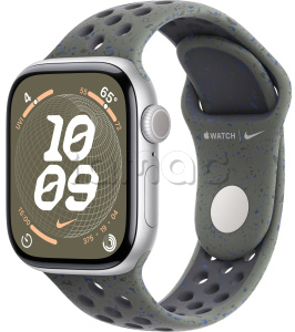 Купить Apple Watch Series 10 // 46мм GPS (Custom) Корпус из алюминия серебристого цвета, спортивный ремешок Nike цвета "Карго хаки"