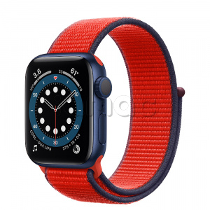Купить Apple Watch Series 6 // 40мм GPS // Корпус из алюминия синего цвета, спортивный браслет цвета (PRODUCT)RED