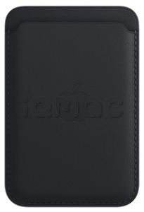 Кожаный чехол-бумажник MagSafe для iPhone 13, цвет «тёмная ночь»