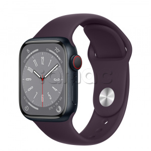 Купить Apple Watch Series 8 // 41мм GPS + Cellular // Корпус из алюминия цвета "темная ночь", спортивный ремешок цвета "бузина"