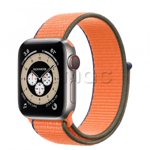 Купить Apple Watch Series 6 // 40мм GPS + Cellular // Корпус из титана, спортивный браслет цвета «Кумкват»