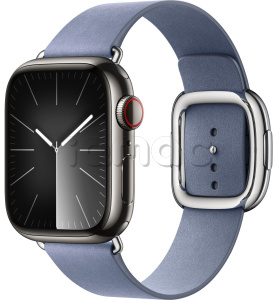 Купить Apple Watch Series 9 // 41мм GPS+Cellular // Корпус из нержавеющей стали графитового цвета, ремешок цвета "лавандовый синий" с современной пряжкой (Modern Buckle), размер ремешка S