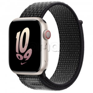 Купить Apple Watch Series 8 // 45мм GPS + Cellular // Корпус из алюминия цвета "сияющая звезда", спортивный браслет Nike цвета "черный/снежная вершина"