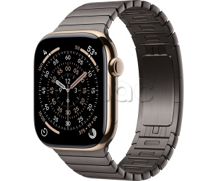 Купить Apple Watch Series 11 // 42мм GPS+Cellular // Корпус из титана золотого цвета, блочный браслет сланцевого цвета