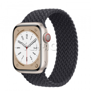 Купить Apple Watch Series 8 // 41мм GPS + Cellular // Корпус из алюминия цвета "сияющая звезда", плетёный монобраслет цвета "темная ночь"