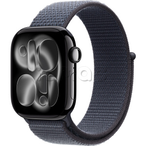 Купить Apple Watch Series 11 // 46мм GPS // Черный глянцевый корпус из алюминия, спортивный браслет цвета "якорный синий"