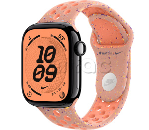Купить Apple Watch Series 11 // 42мм GPS // Черный глянцевый корпус из алюминия, спортивный ремешок Nike цвета "альпийский розовый"