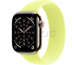 Купить Apple Watch Series 11 // 42мм GPS+Cellular // Корпус из титана золотого цвета, монобраслет цвета "неоновый желтый"