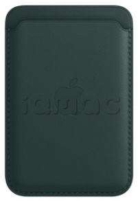 Кожаный чехол-бумажник MagSafe для iPhone 14 Pro, цвет Forest Green/Зеленый лес
