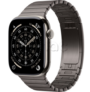 Купить Apple Watch Series 11 // 46мм GPS+Cellular // Корпус из титана натурального цвета, блочный браслет сланцевого цвета