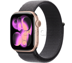 Купить Apple Watch Series 11 // 42мм GPS // Корпус из алюминия цвета "розовое золото", спортивный браслет темно-серого цвета