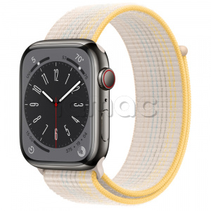 Купить Apple Watch Series 8 // 45мм GPS + Cellular // Корпус из нержавеющей стали графитового цвета, спортивный браслет цвета "сияющая звезда"