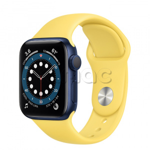 Купить Apple Watch Series 6 // 40мм GPS // Корпус из алюминия синего цвета, спортивный ремешок имбирного цвета