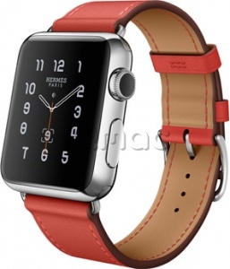 Купить Apple Watch Hermes Simple Tour 38 мм из нержавеющей стали, кожаный ремешок цвета Capucine