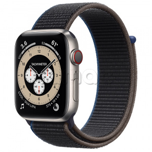 Купить Apple Watch Series 6 // 44мм GPS + Cellular // Корпус из титана, спортивный браслет угольного цвета