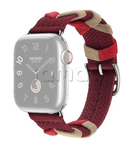41мм Ремешок Hermès Bridon Single (Simple) Tour цвета Rouge H для Apple Watch