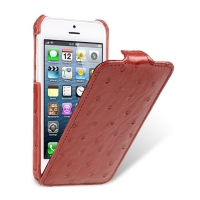 Чехол Melkco для iPhone 5C Leather Case Jacka Type Ostrich Print pattern - Red