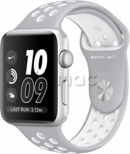 Купить Apple Watch Series 2 Nike+ 42мм Корпус из серебристого алюминия, спортивный ремешок Nike цвета «листовое серебро/белый» (MNNT2)