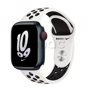 Купить Apple Watch Series 8 // 41мм GPS + Cellular // Корпус из алюминия цвета "темная ночь", спортивный ремешок Nike цвета "чистая платина/чёрный"