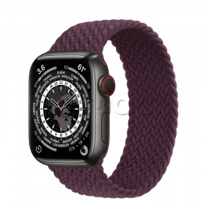 Купить Apple Watch Series 7 // 41мм GPS + Cellular // Корпус из титана цвета «черный космос», плетёный монобраслет цвета «тёмная вишня»