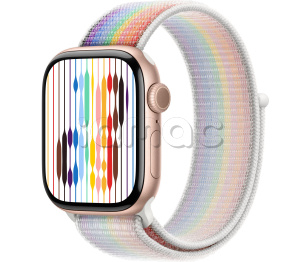Купить Apple Watch Series 11 // 42мм GPS // Корпус из алюминия цвета "розовое золото", спортивный браслет цвета Pride Edition