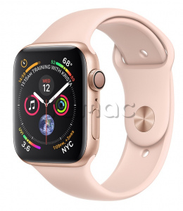 Купить Apple Watch Series 4 // 40мм GPS // Корпус из алюминия золотого цвета, спортивный ремешок цвета «розовый песок» (MU682)