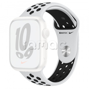 45мм Спортивный ремешок Nike цвета «Чистая платина/чёрный» для Apple Watch