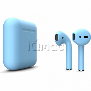 Купить AirPods - беспроводные наушники с Qi - зарядным кейсом Apple (Голубой, матовый)