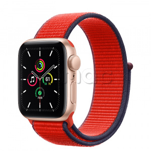 Купить Apple Watch SE // 40мм GPS // Корпус из алюминия золотого цвета, спортивный браслет цвета (PRODUCT)RED (2020)