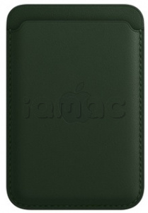 Кожаный чехол-бумажник MagSafe для iPhone 13 Pro, цвет «зелёная секвойя»