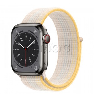 Купить Apple Watch Series 8 // 41мм GPS + Cellular // Корпус из нержавеющей стали графитового цвета, спортивный браслет цвета "сияющая звезда"