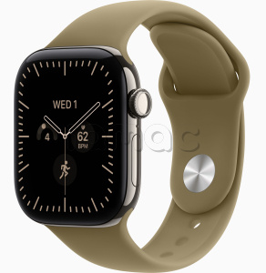 Купить Apple Watch Series 12 // 46мм GPS+Cellular // Корпус из титана натурального цвета, спортивный ремешок оливкового цвета