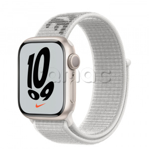 Купить Apple Watch Series 7 // 41мм GPS // Корпус из алюминия цвета «сияющая звезда», спортивный браслет Nike цвета «снежная вершина»